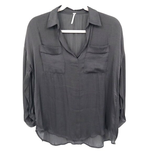 Free People Starry Dreams Top Womens S Black Boho Whimsigoth Witchy Edgy Career - Picture 1 of 16